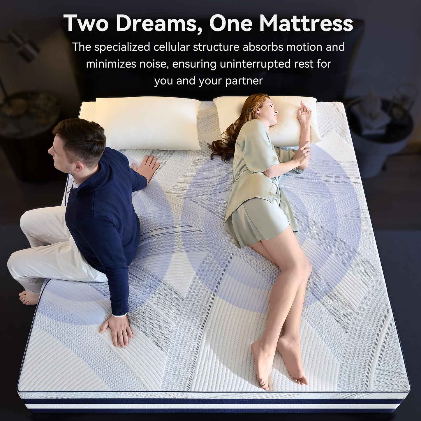BedsPick 12 Inch Queen Mattress, Copper Gel Cooling Memory Foam Mattress, 2-in-1 Detachable Design, Pressure Relief, Made in USA, Medium Feel, CertiPUR-US Certified