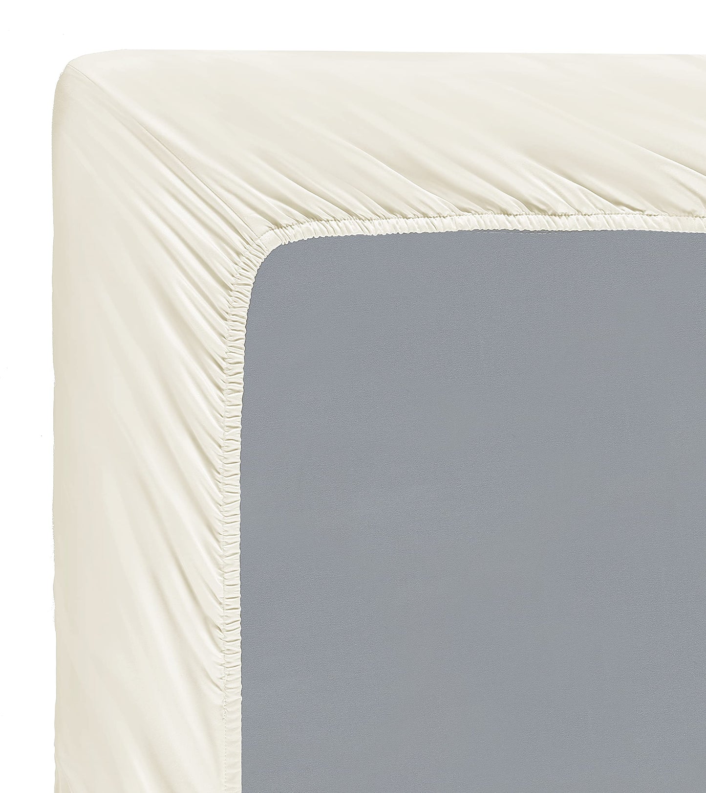 ELINEN 100% Supima Cotton Sheets 600 Thread Count,Bed Sheet Set King Size Sheets 4 Pieces,Soft & Silky Sateen Weave, Fits Mattress Up to 18",Deep Pocket, Breathable & Fade Resistant(Ivory,King)