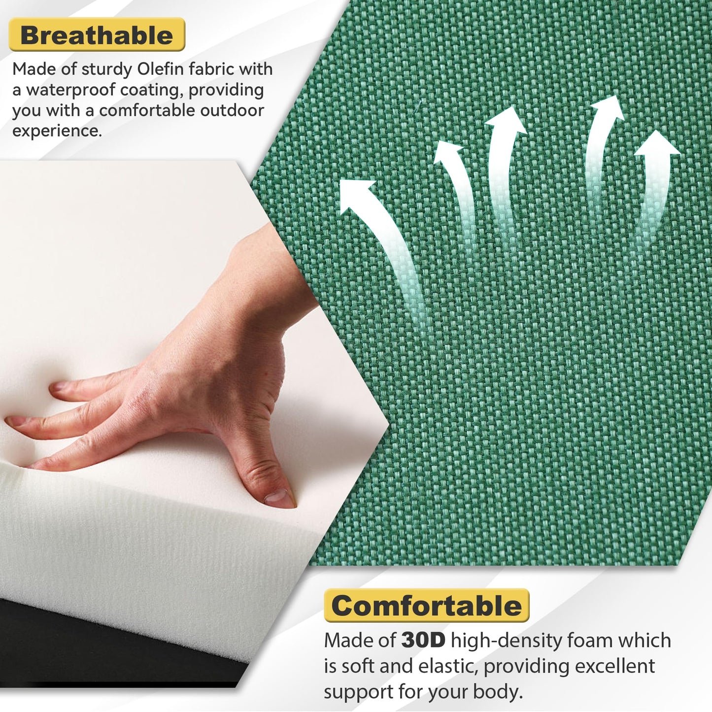 Outdoor Seat Cushion Set 24 x 22 Inch,Olefin Fabric Deep Seat Patio Cushions,Patio Furniture Cushions with Removable Cover,Rain-Proof and Fade Resistant Deep Seat Bottom & Back Cushion with Pillow