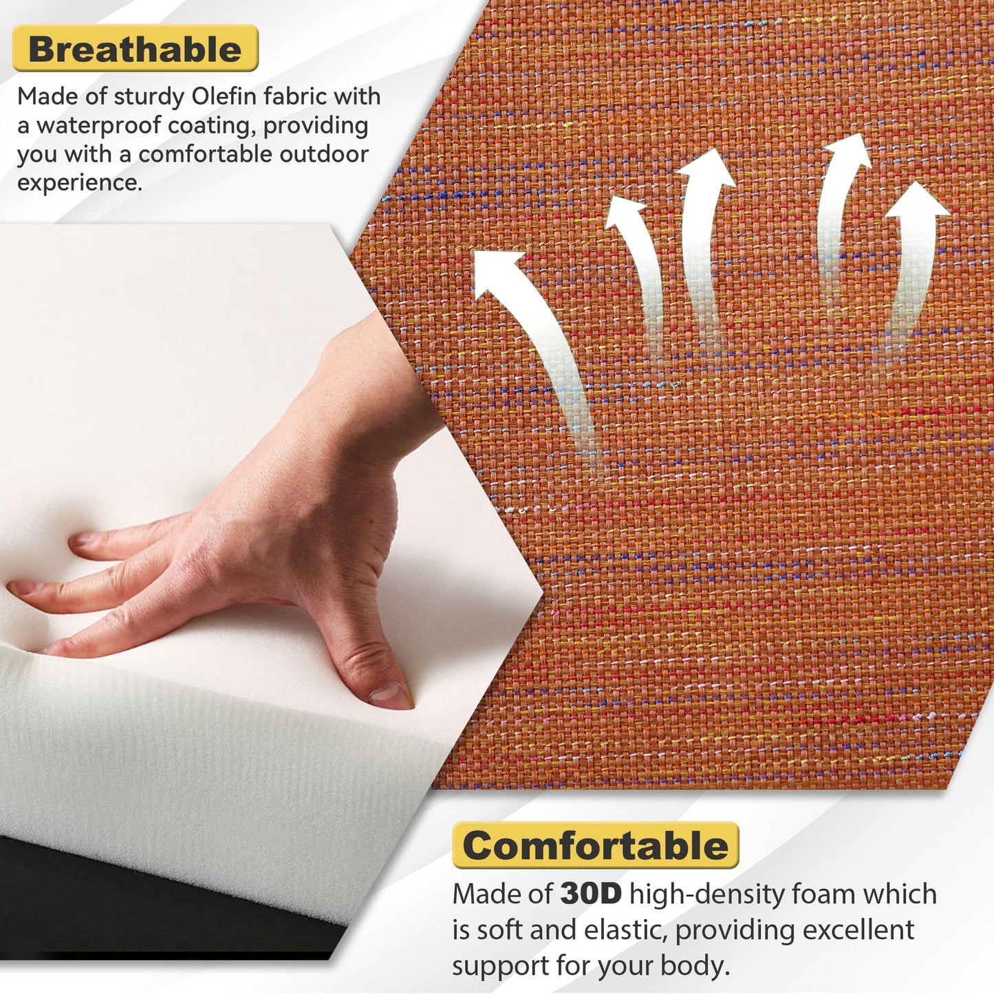 AONETOZ Deep Seat Patio Cushions Set 22 x 22 Inch,Olefin Fabric Outdoor Seat Cushion,Patio Furniture Cushions with Removable Cover,Rain-Proof and Fade Resistant Deep Seat Bottom & Back Cushion,1set