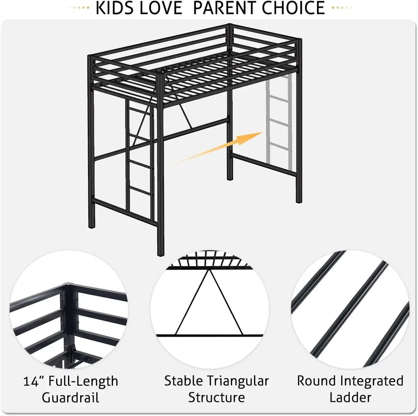 Twin Loft Bed with Desk