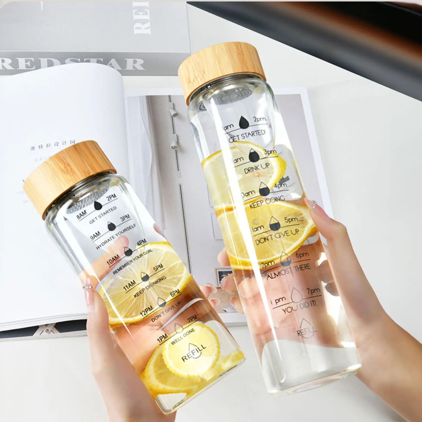 Glass Water Bottle