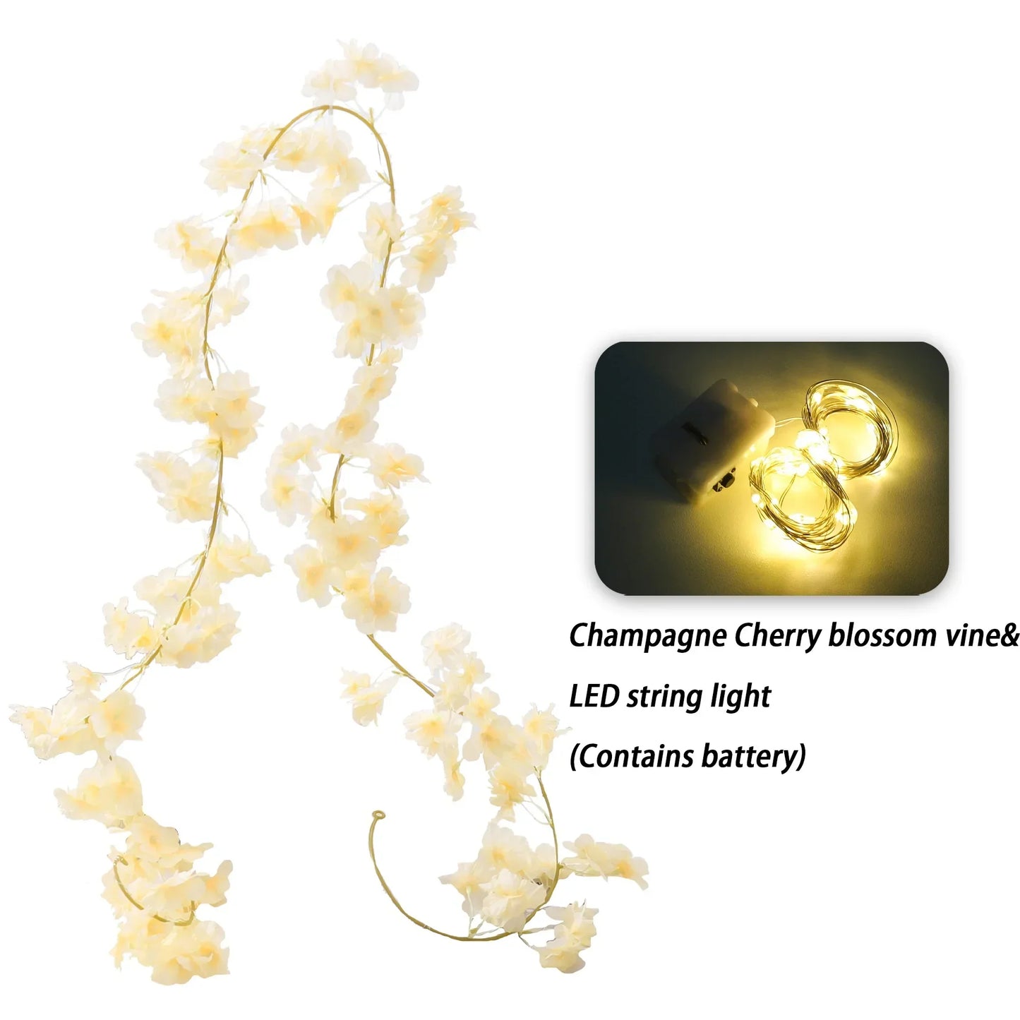 Kahaul Artificial Cherry Blossom Vine Décor