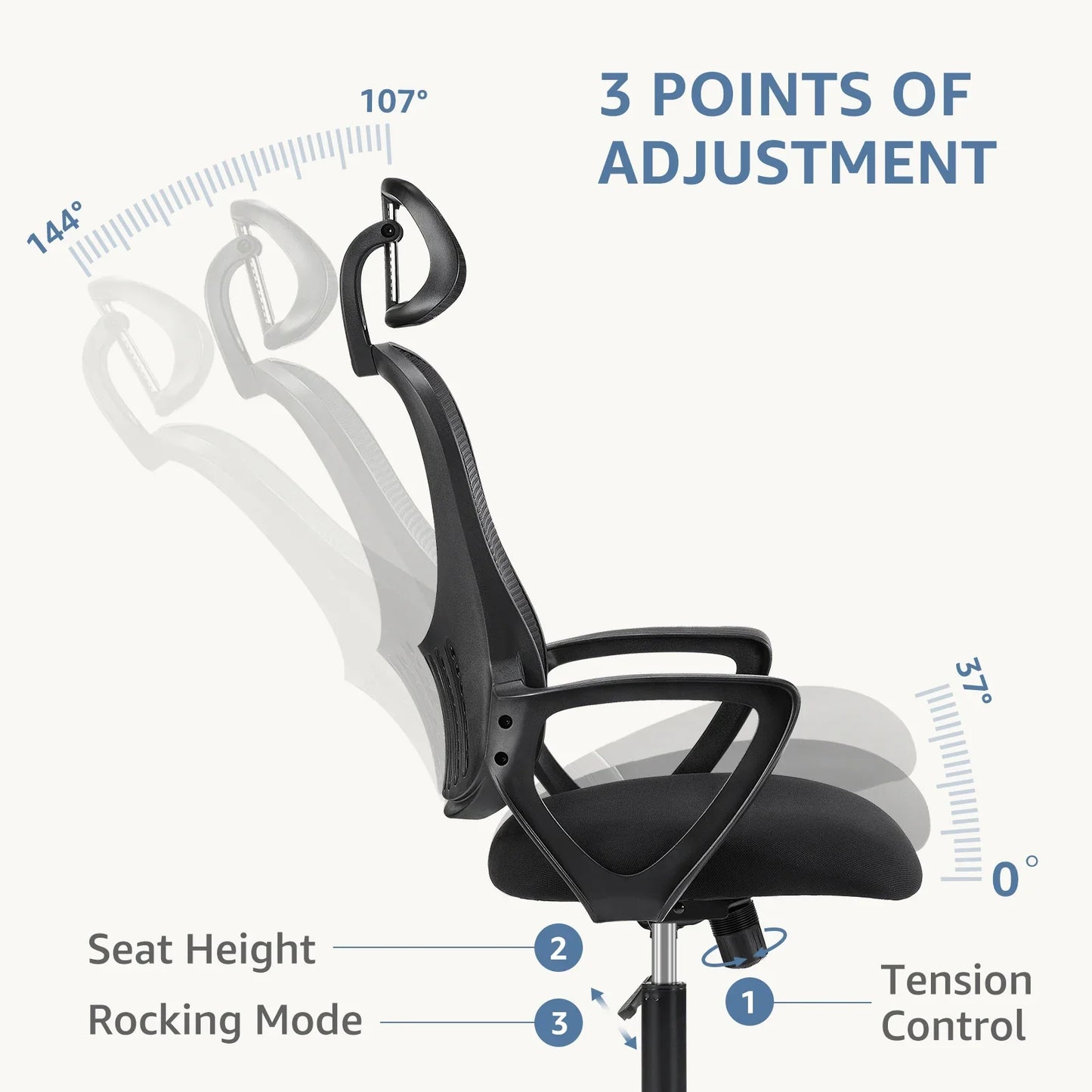 JHK Ergonomic Rocking Gaming Chair