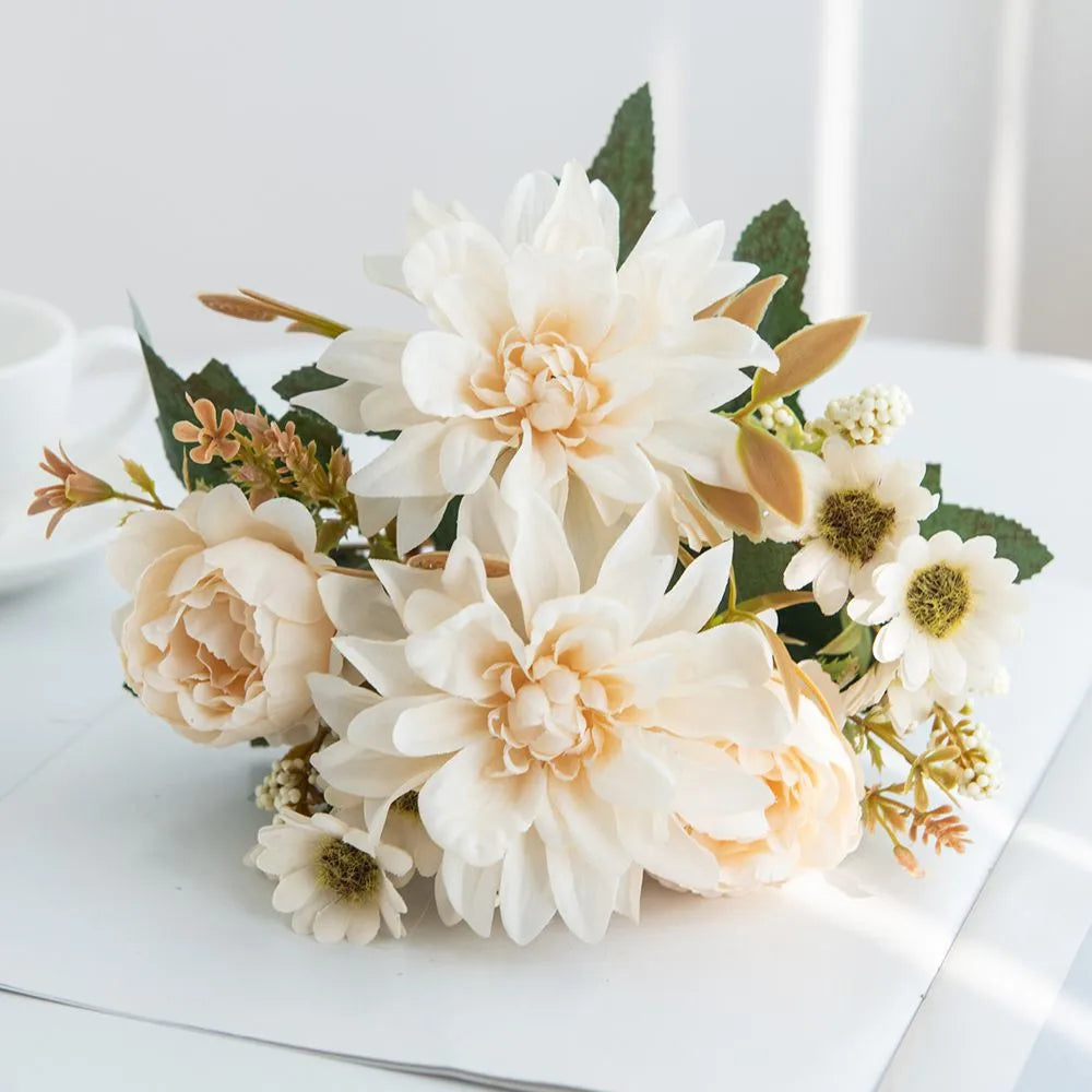 1Pc Artificial Silk Dahlia Rose Daisy