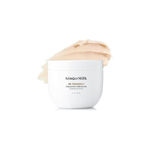 Ginger Milk Hydrating Hair Mask for Curly, Wavy, and Coily - Nourishing Formula Defined Curls, Frizz Control, Shine Sulfate-Free | Be Yourself 17 oz