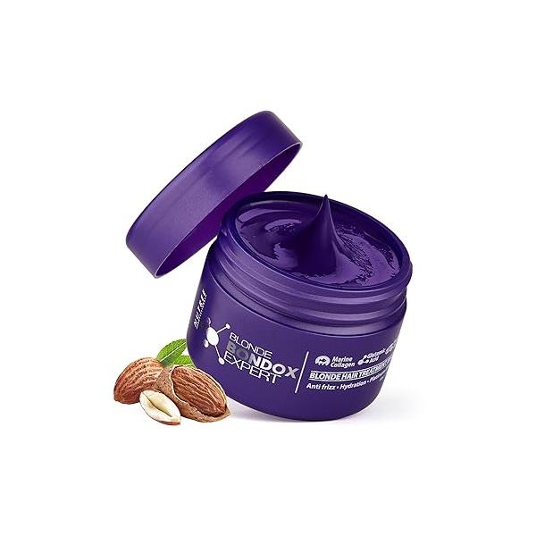 Nutree Professional HAIR MASK FOR DAMAGED BLONDE BONDOX TREATMENT 2.82 oz Thermal Activated Mask for Dry Frizzy Hair | Formaldehyde Free Results up to 1-3 months Almond Oil Repair