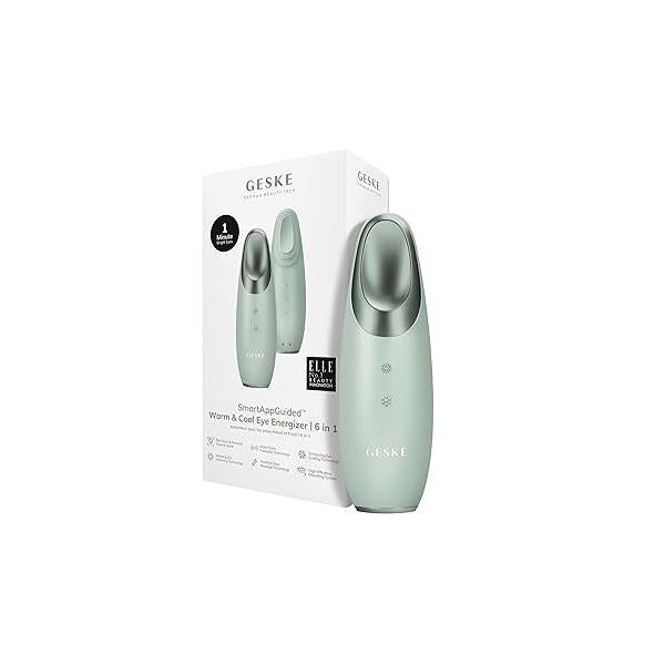SmartAppGuided™ Warm & Cool Eye Energizer | 6 in 1 Heated Massager Combat Dark Circles Under-Eye Bags Refresh Droopy Eyelids Anti-Stress Relaxation Sonic Massaging