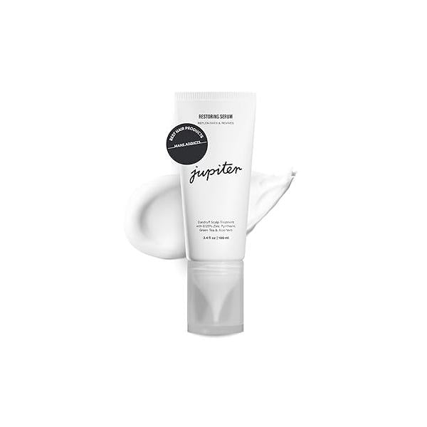 Jupiter Anti-Dandruff Scalp Serum, Leave-On Restoring for Dry, Itchy, & Oily Scalp, Aloe Vera, Niacinamide, Color-Safe, Vegan, Cruelty-Free, Paraben, Phthalate, Sulfate-Free, 3.4 fl oz