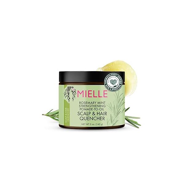 Mielle Organics Rosemary & Mint Hair Pomade for Women Men - Conditioning Natural Moisturizer to Quench the Scalp, Lock in Wave Patterns, Add Shine Help Protect Against Dryness (5 oz)